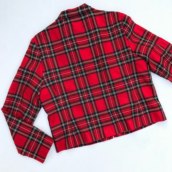 Vintage Pendleton Red Plaid Full Zip Jacket Size L - Picture 6 of 7
